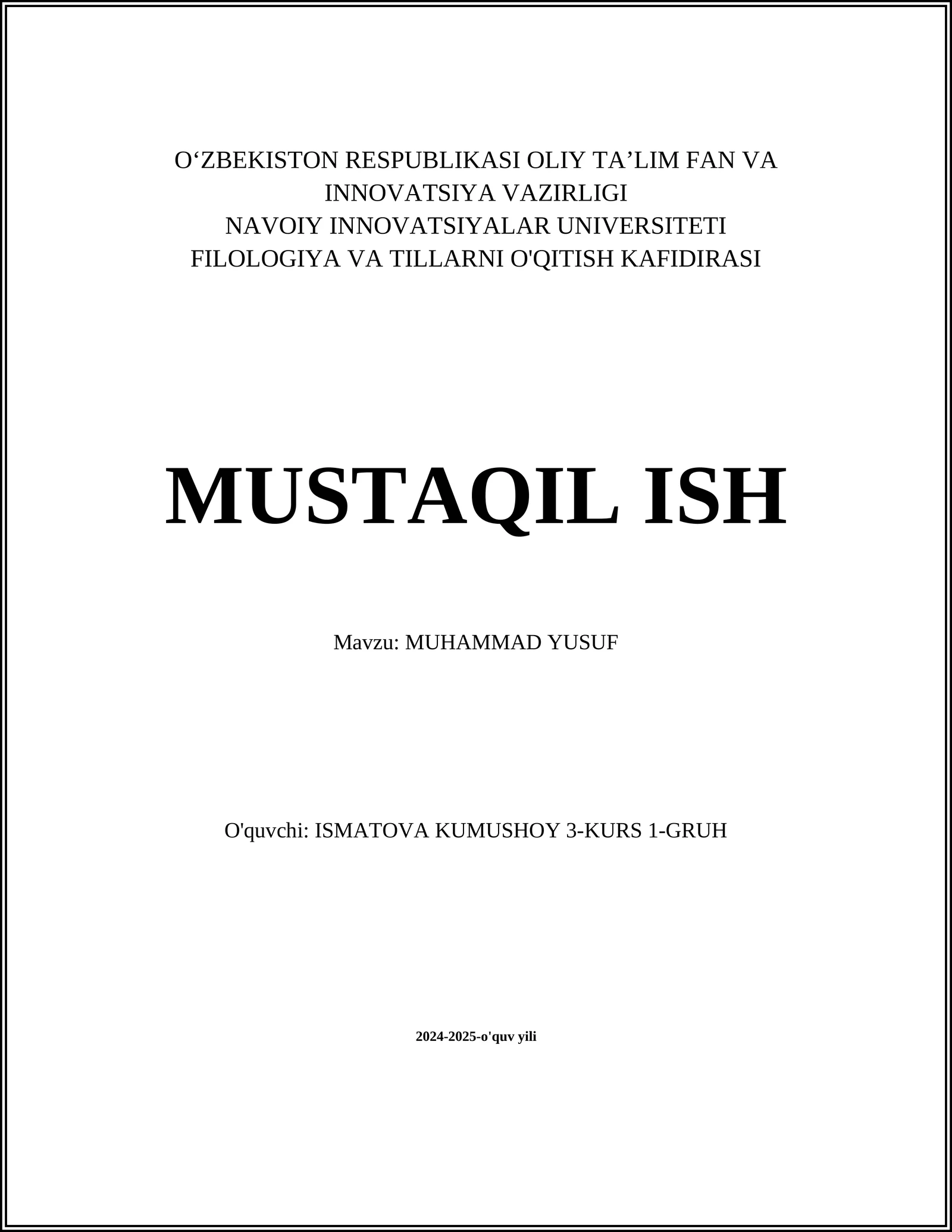 MUHAMMAD YUSUF