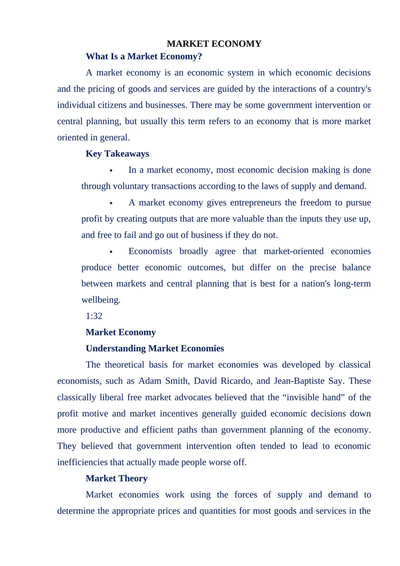 Market Economy
