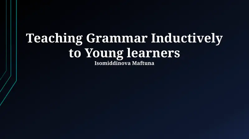 Unlocking Grammar: Inductive Learning for Young Minds
