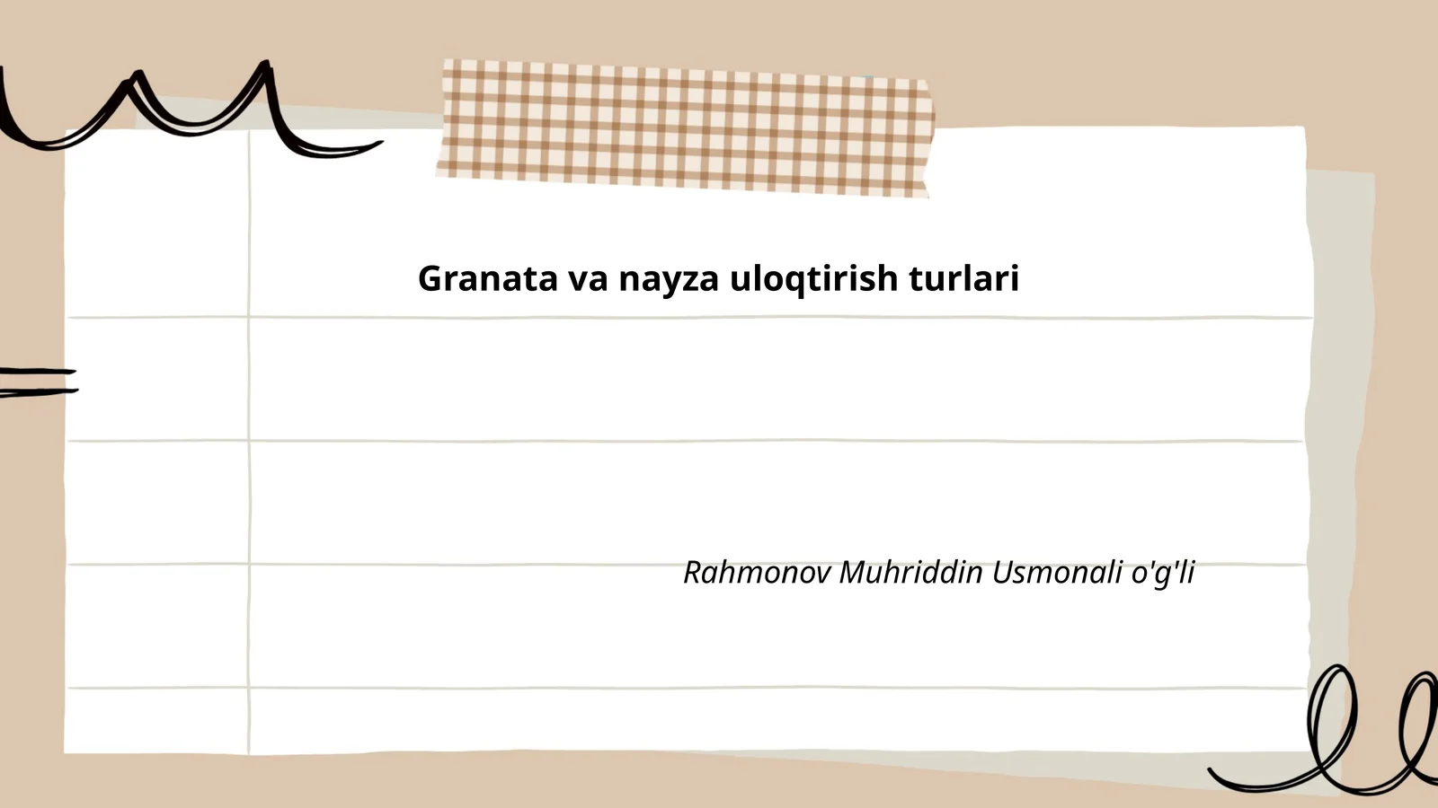 Granata va nayza uloqtirish turlari
