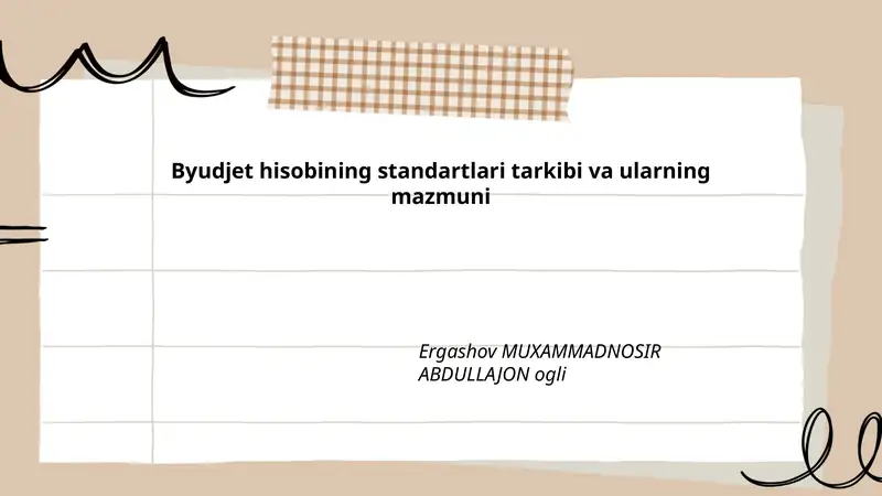 Byudjet hisobining standartlari