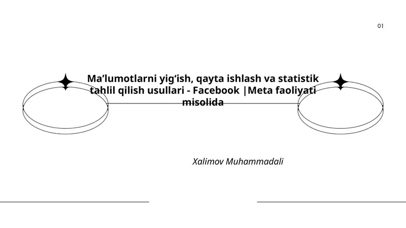 Maʼlumotlarni yigʻish, qayta ishlash va statistik tahlil qilish usullari - Facebook |Meta faoliyati misolida