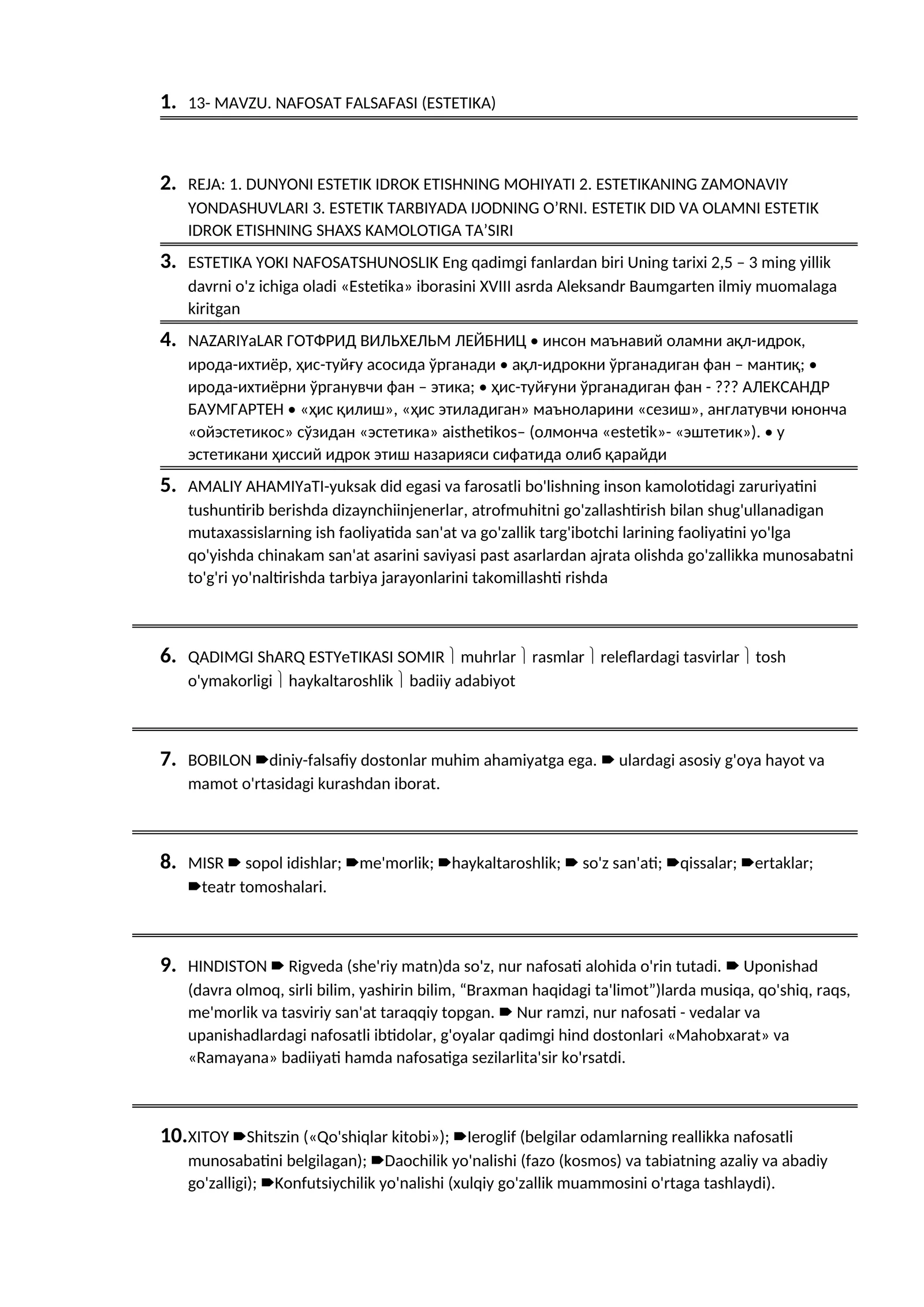 NAFOSAT FALSAFASI (ESTETIKA)