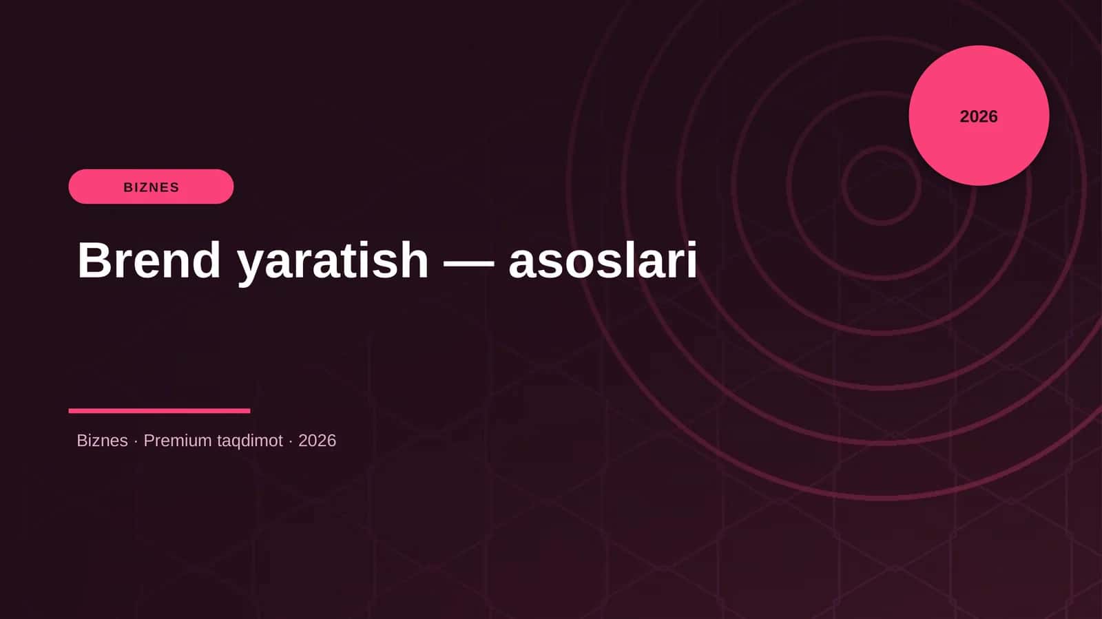 Brend yaratish — asoslari