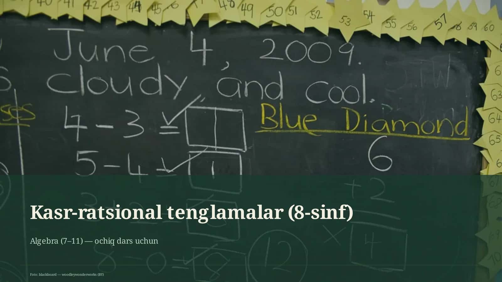 Kasr-ratsional tenglamalar (8-sinf)