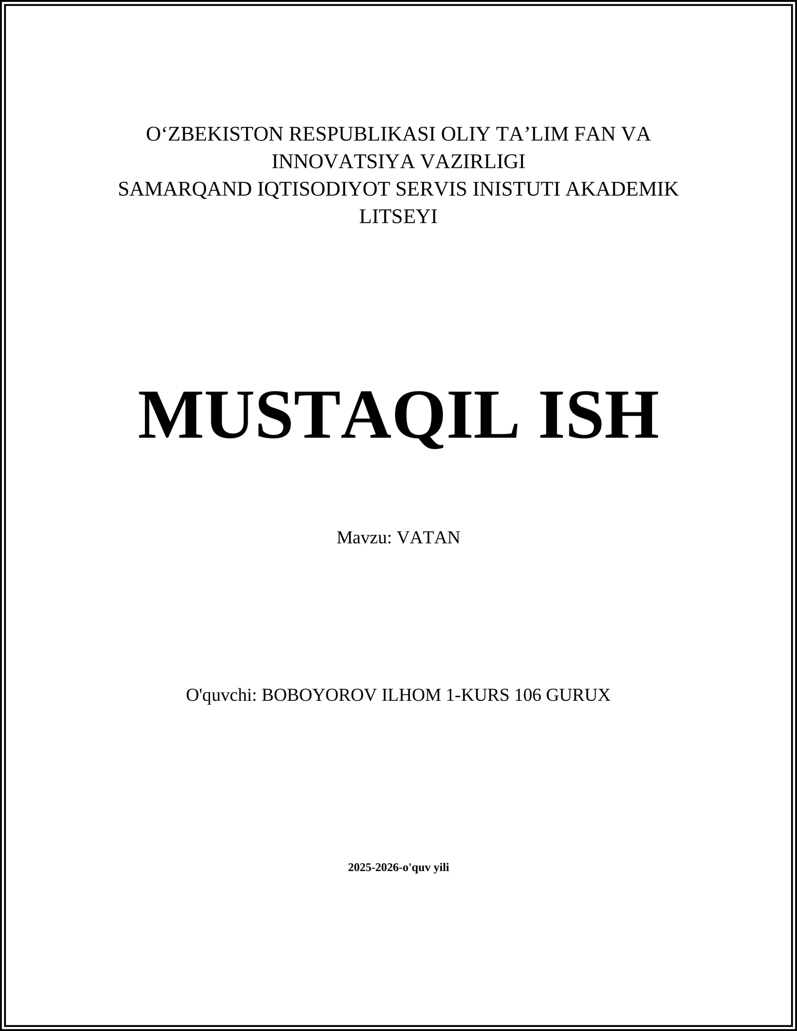 Vatan tarixi va qadimiy madaniyati