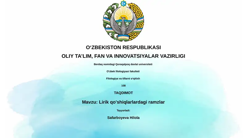 Lirik qo'shiqlarlardagi ramzlar