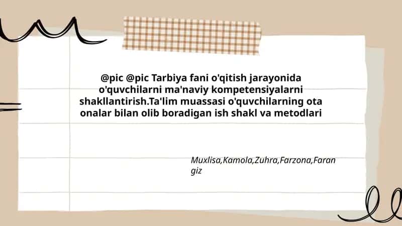 Tarbiya Fanida O'qitish Metodlari
