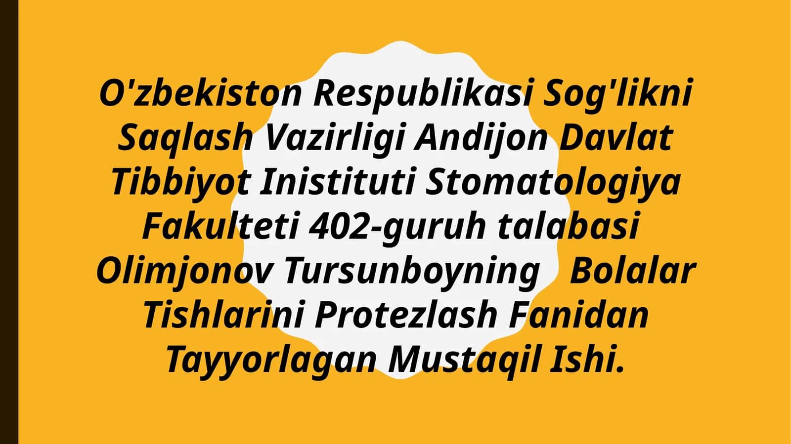 X.N.Shamsiyevning  Ko’priksimon protezi
