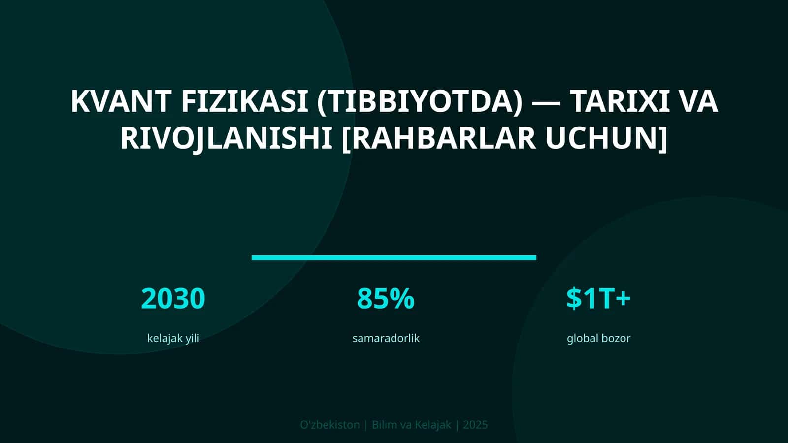 Kvant fizikasi (Tibbiyotda) — tarixi va rivojlanishi [rahbarlar uchun]