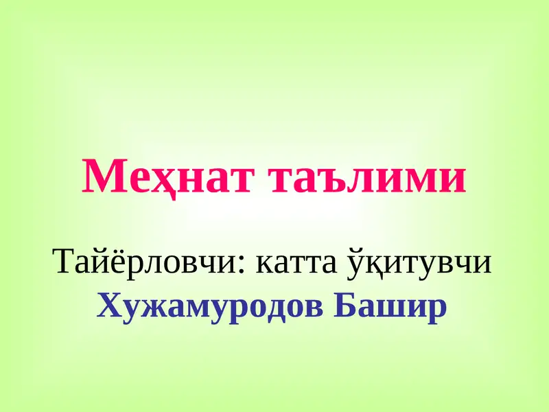 Меҳнат таълими