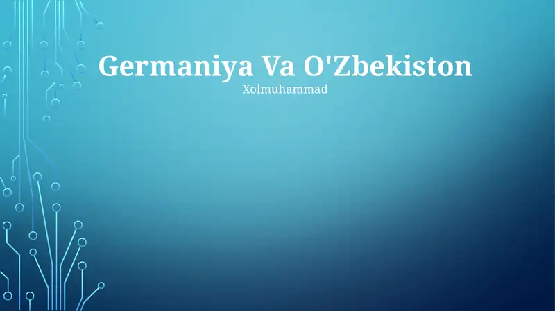Germaniya Va O'Zbekiston