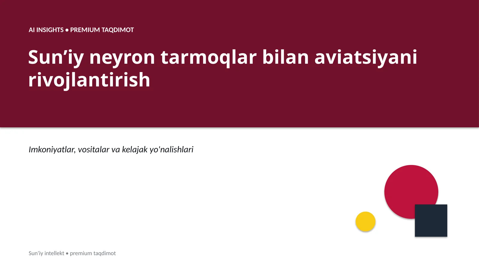 Sun'iy neyron tarmoqlar bilan aviatsiyani rivojlantirish