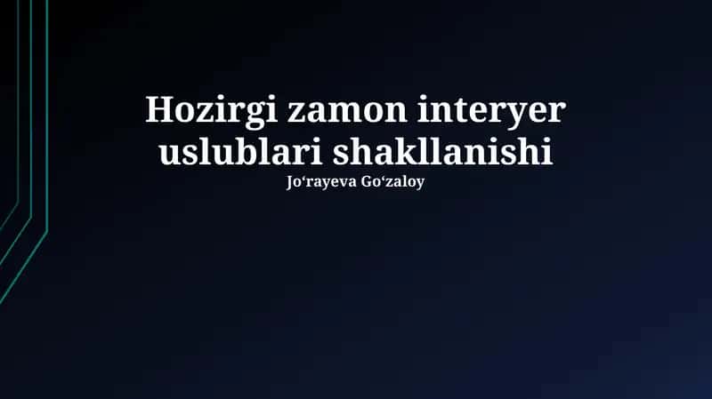 Zamonaviy Loft Interer Uslubi