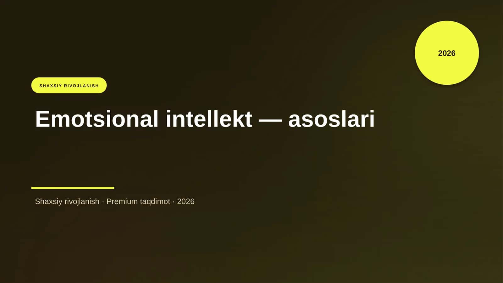 Emotsional intellekt — asoslari