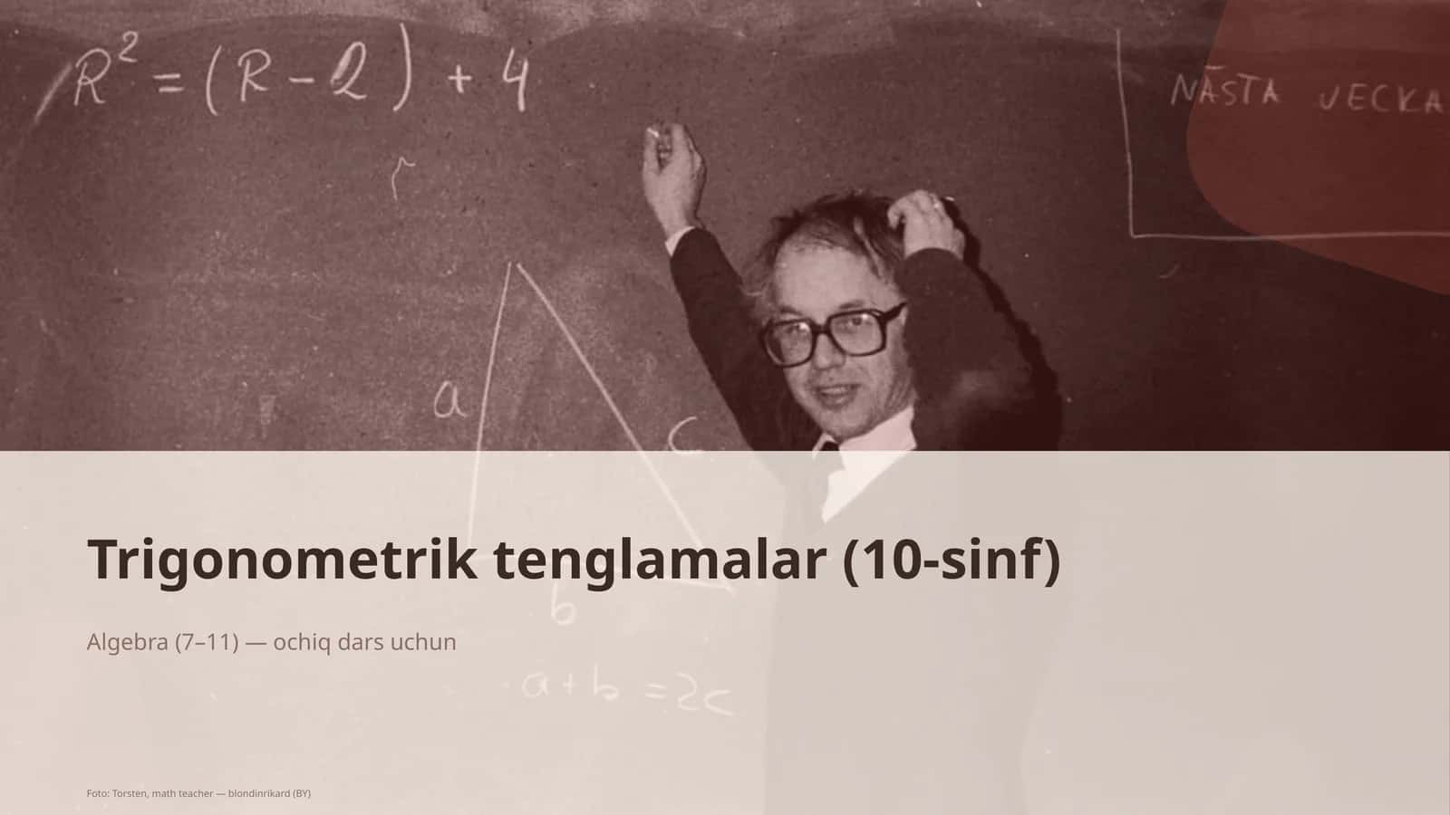 Trigonometrik tenglamalar (10-sinf)