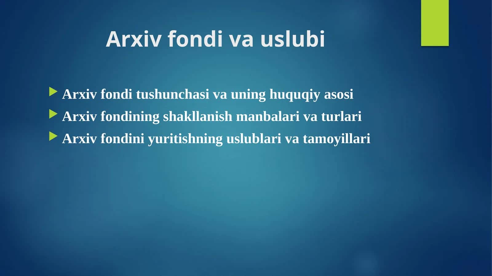 Arxiv fondi va uslubi