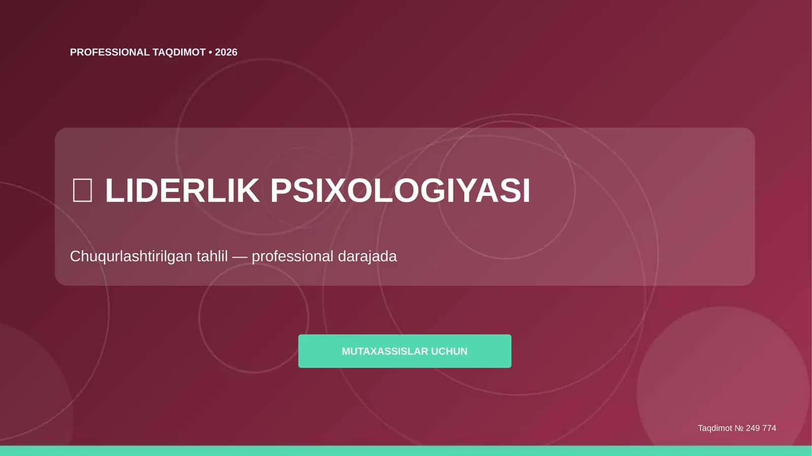 LIDERLIK PSIXOLOGIYASI