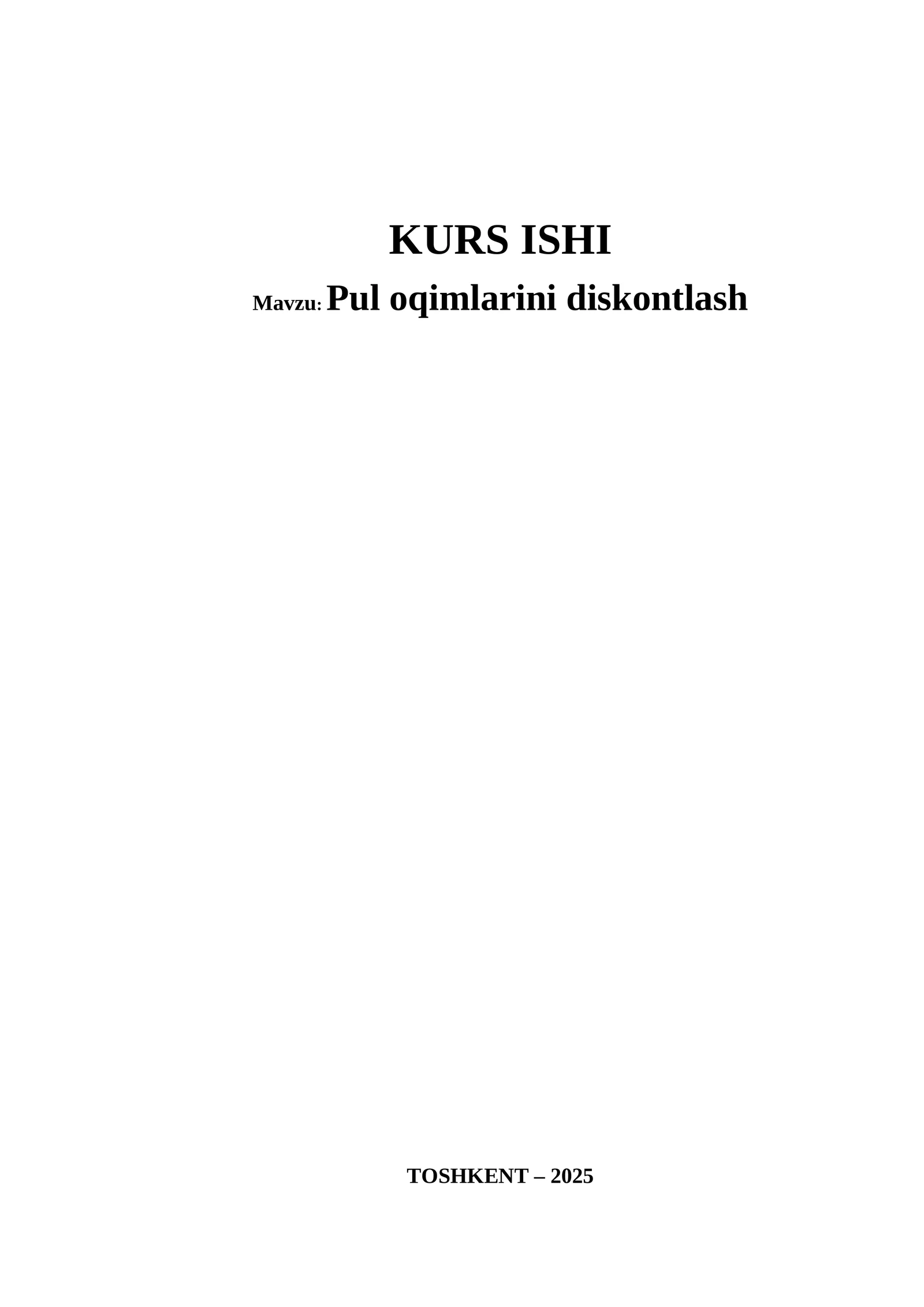 Pul oqimlarini diskontlash