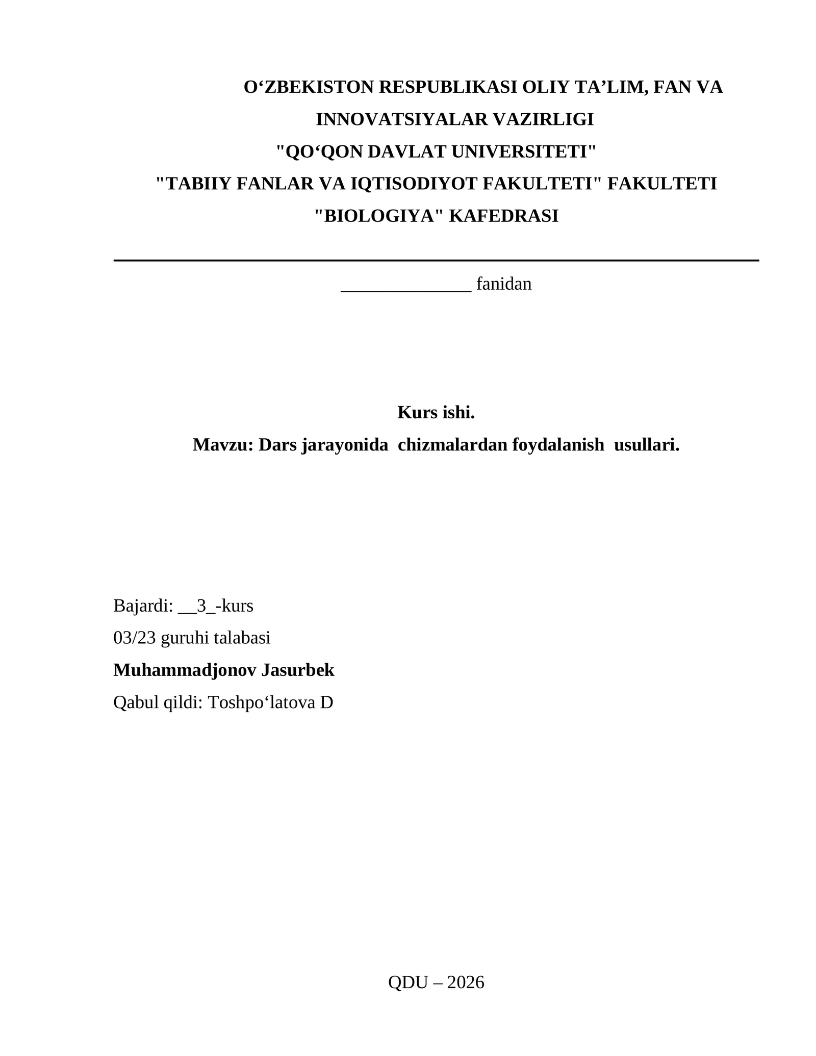 Dars jarayonida chizmalardan foydalanish usullari