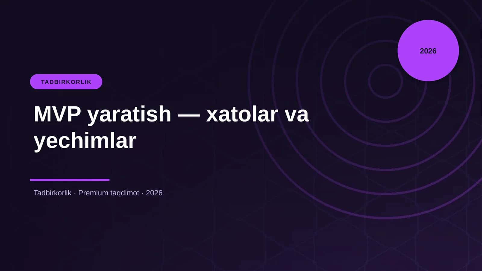 MVP yaratish — xatolar va yechimlar