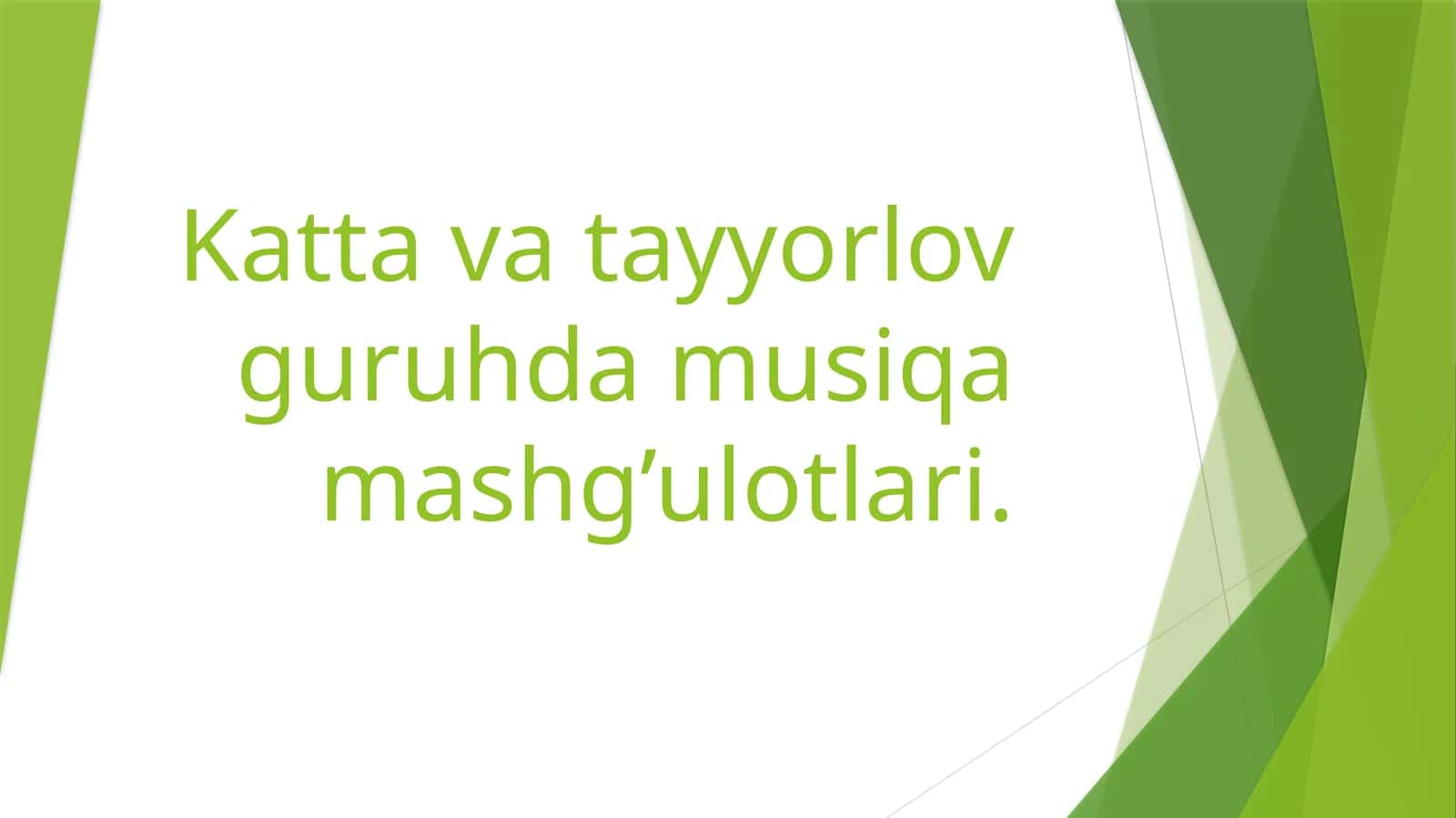 Musiqa Mashg'ulotlari
