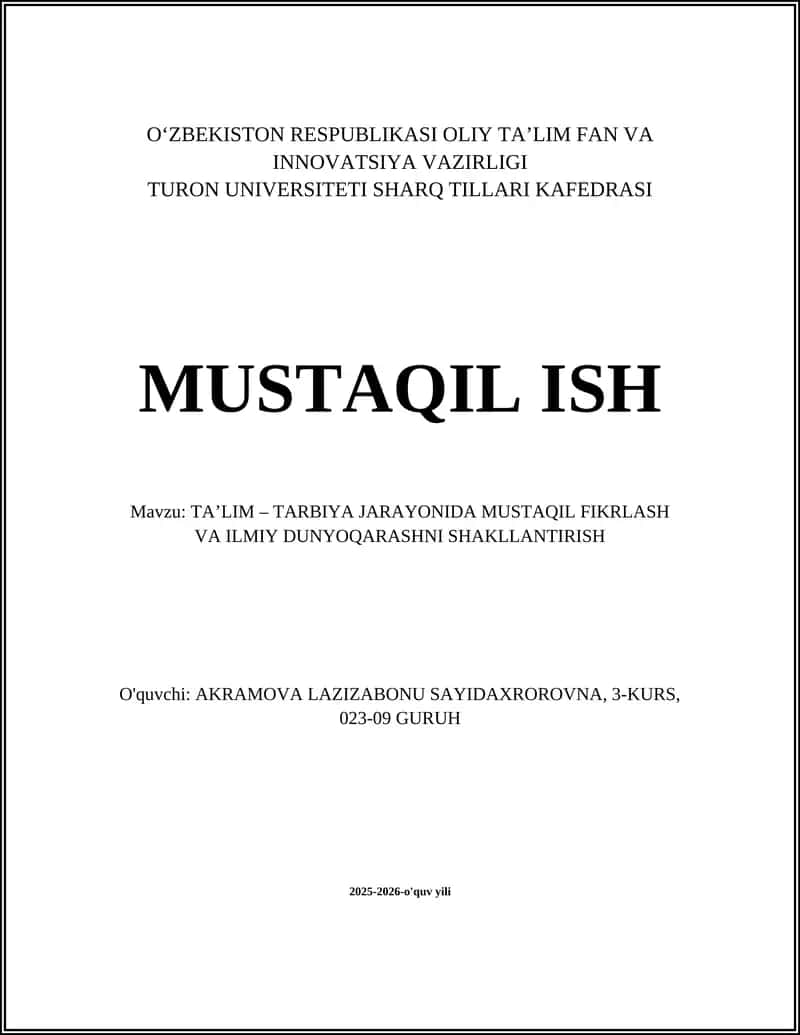 MUSTAQIL ISH