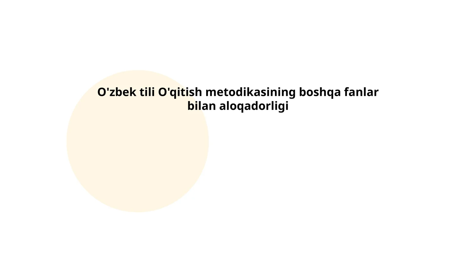 O'zbek tili O'qitish metodikasi