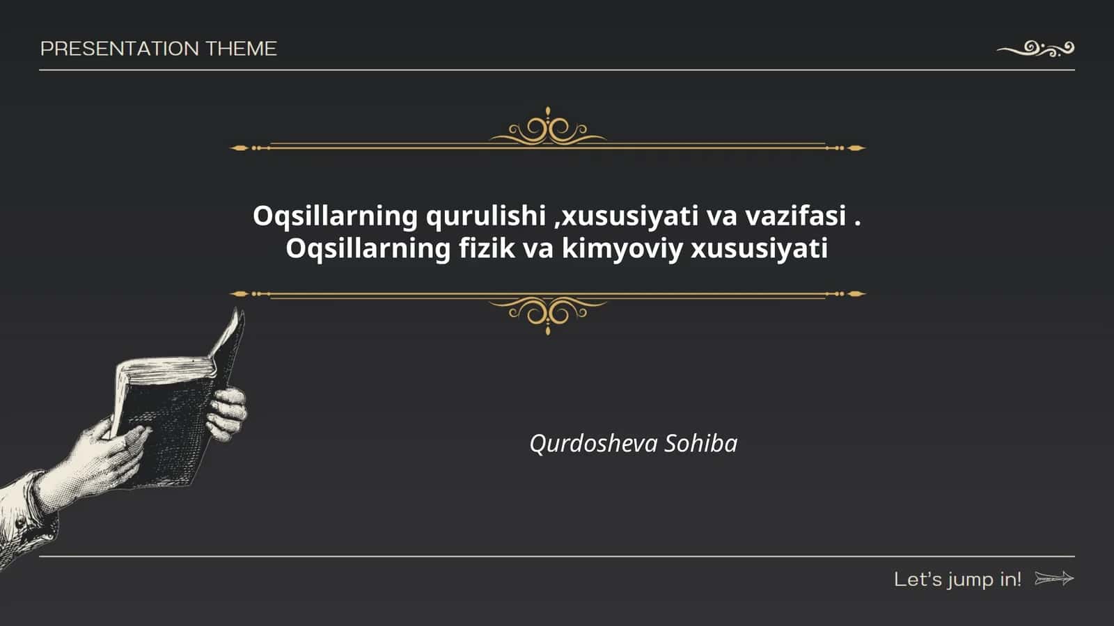 Oqsillarning qurulishi, xususiyati va vazifasi