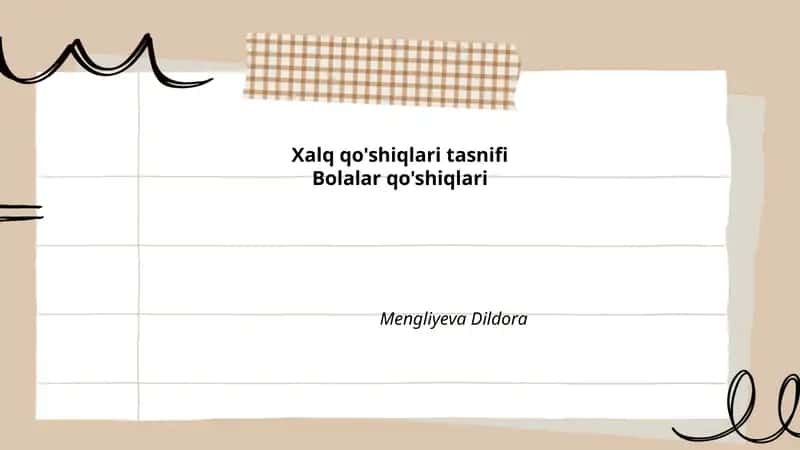 Xalq qo'shiqlari tasnifi