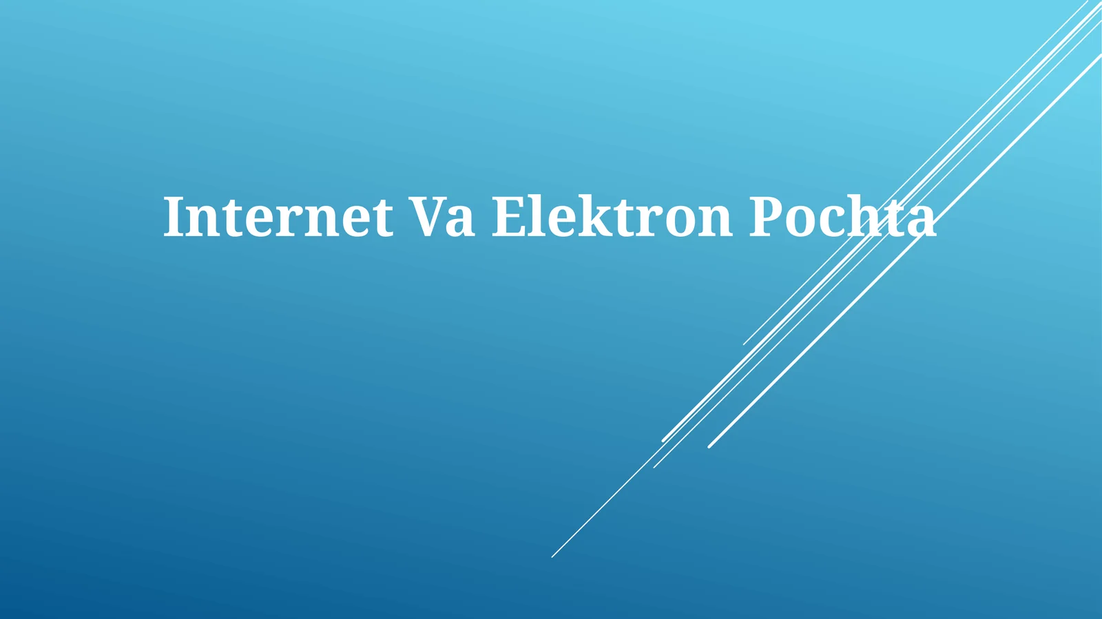 Internet Va Elektron Pochta