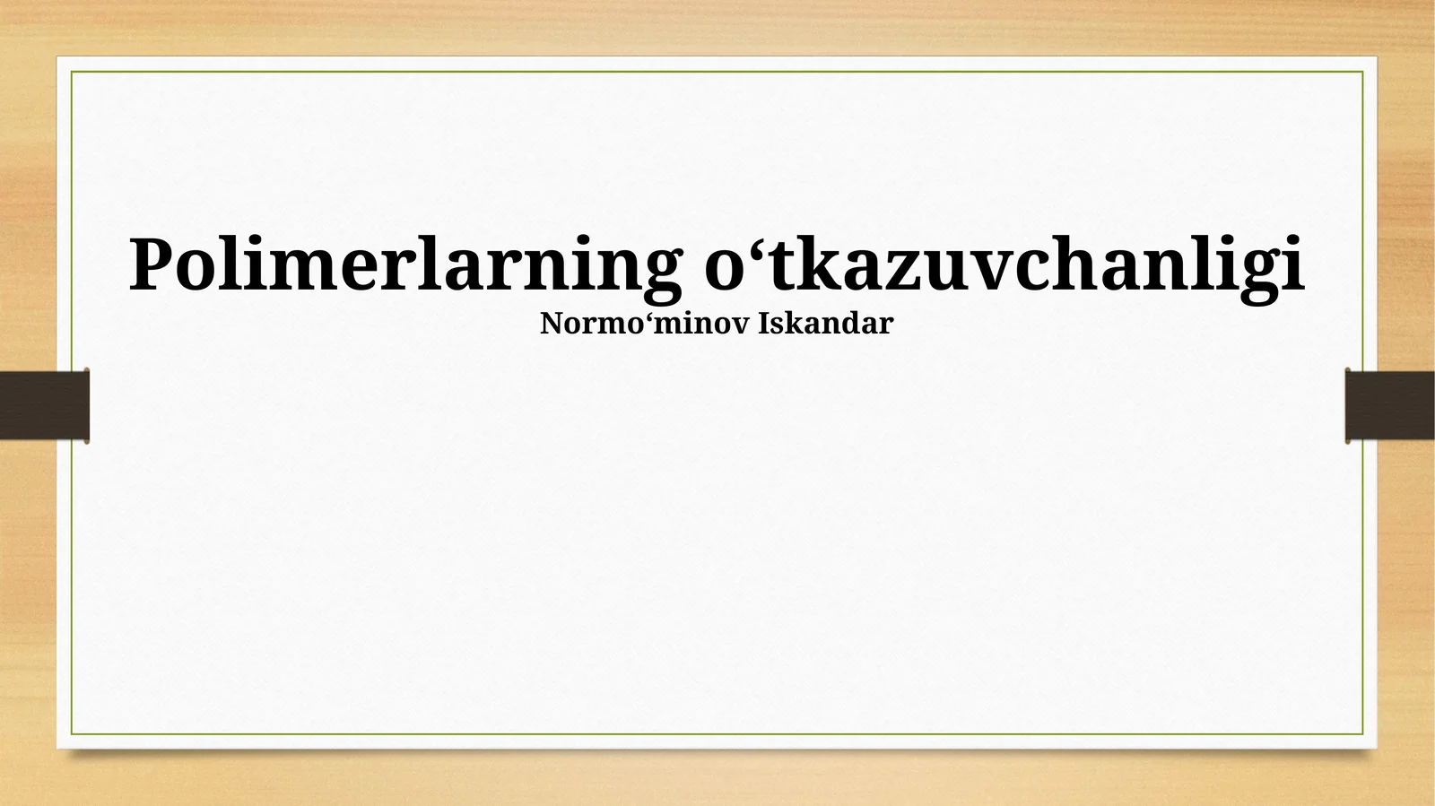 Polimerlarning oʻtkazuvchanligi