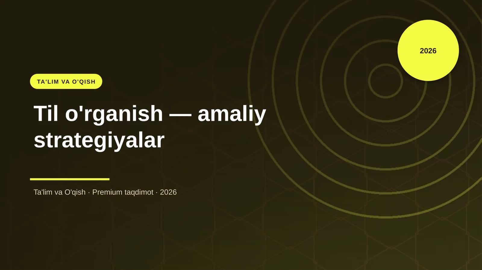 Til o'rganish — amaliy strategiyalar