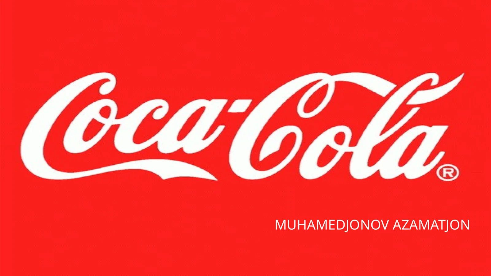 Iqtisodiyotni Strategiyalash (Coca Cola)