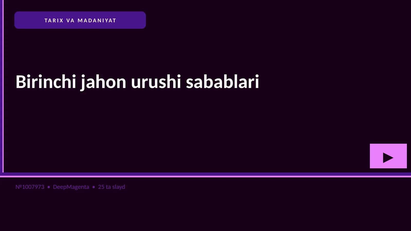 Birinchi jahon urushi sabablari