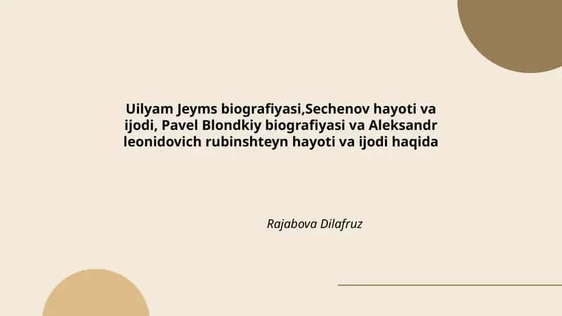 Uilyam Jeyms biografiyasi