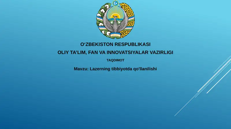 Lazerning Tibbiyotda Qo'llanilishi