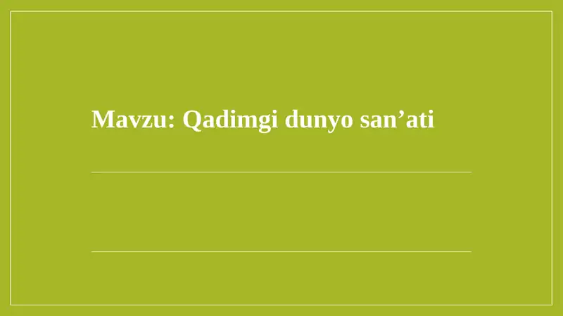 Qadimgi dunyo tarixi