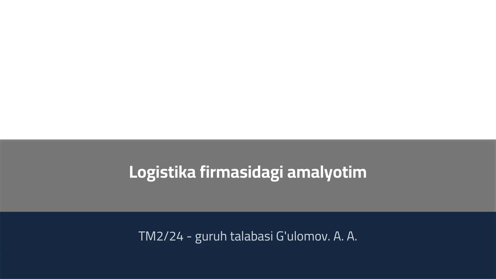 Logistika tizimi