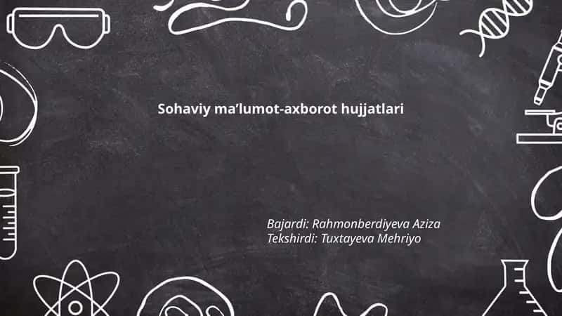 Sohaviy ma’lumot-axborot hujjatlari