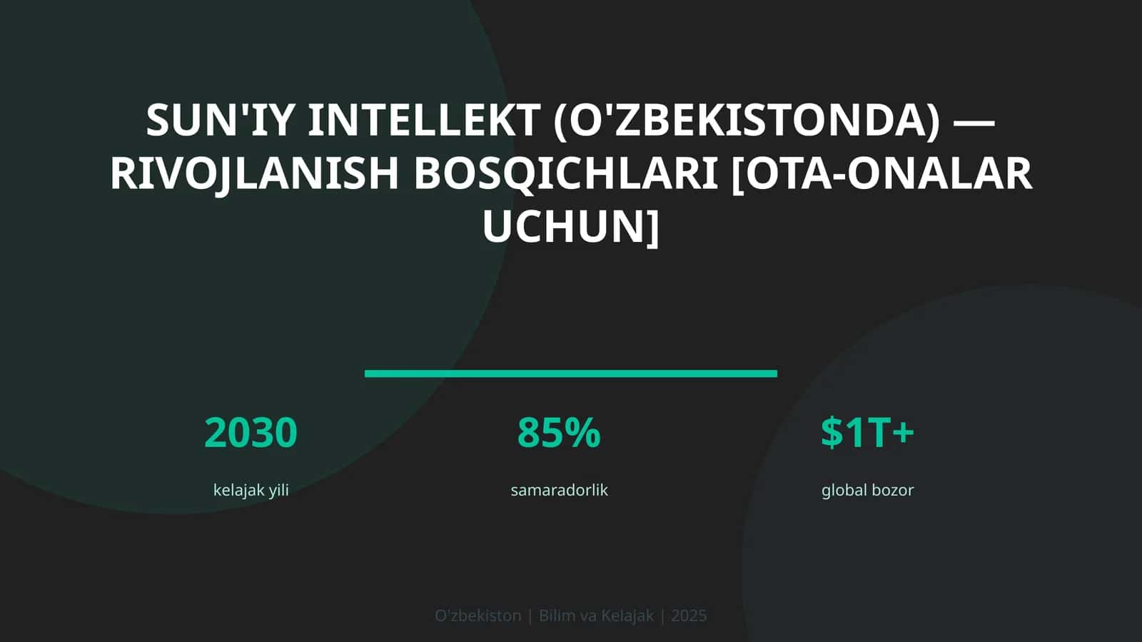 Sun'iy intellekt (O'zbekistonda) — rivojlanish bosqichlari [ota-onalar uchun]