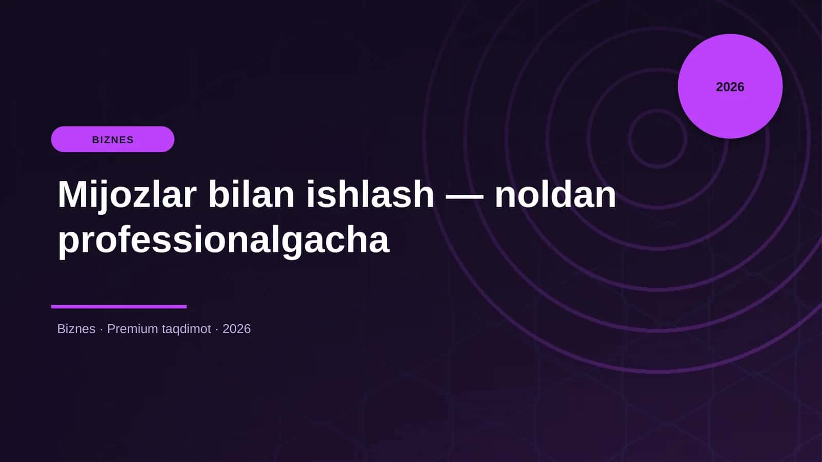 Mijozlar bilan ishlash — noldan professionalgacha