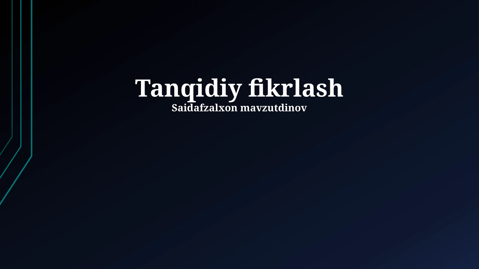 Tanqidiy fikrlash
