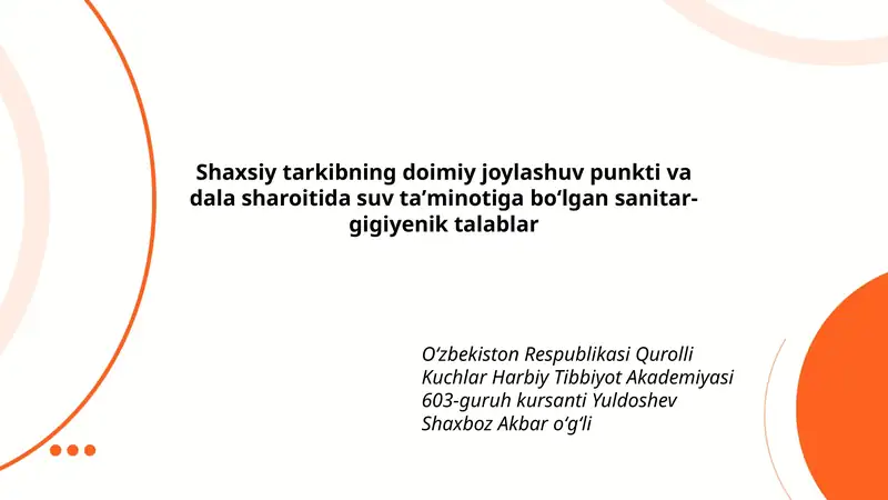 Sanitar-gigiyenik talablar
