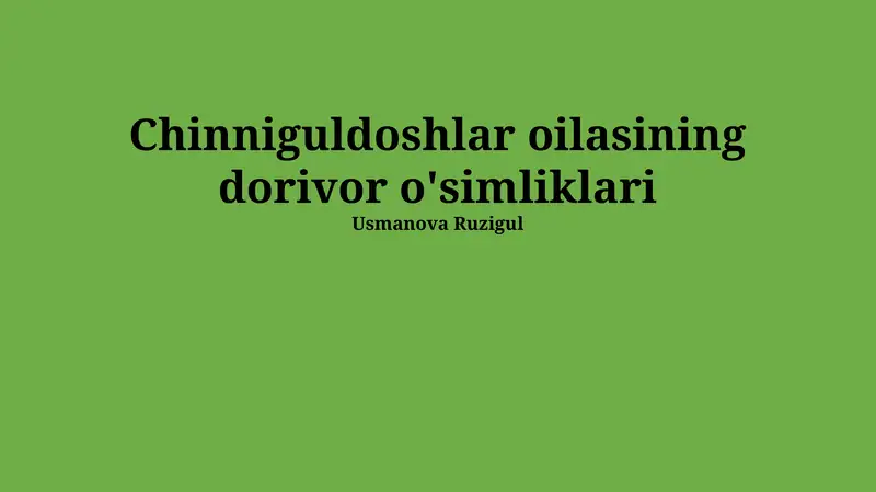 Lamiaceae oilasining dorivor o'simliklari