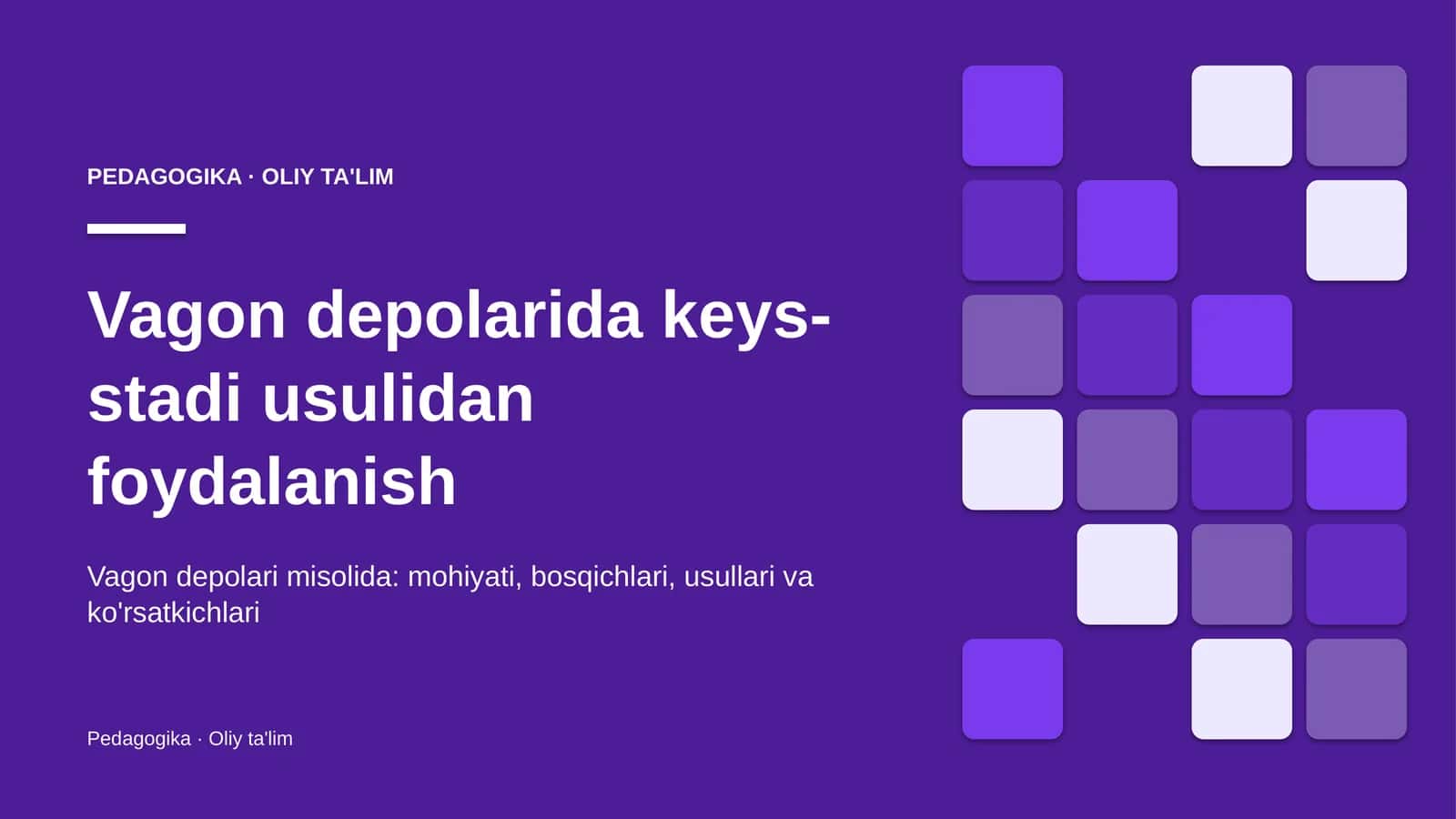 vagon depolarida keys stadi usulidan foydalanish 6791