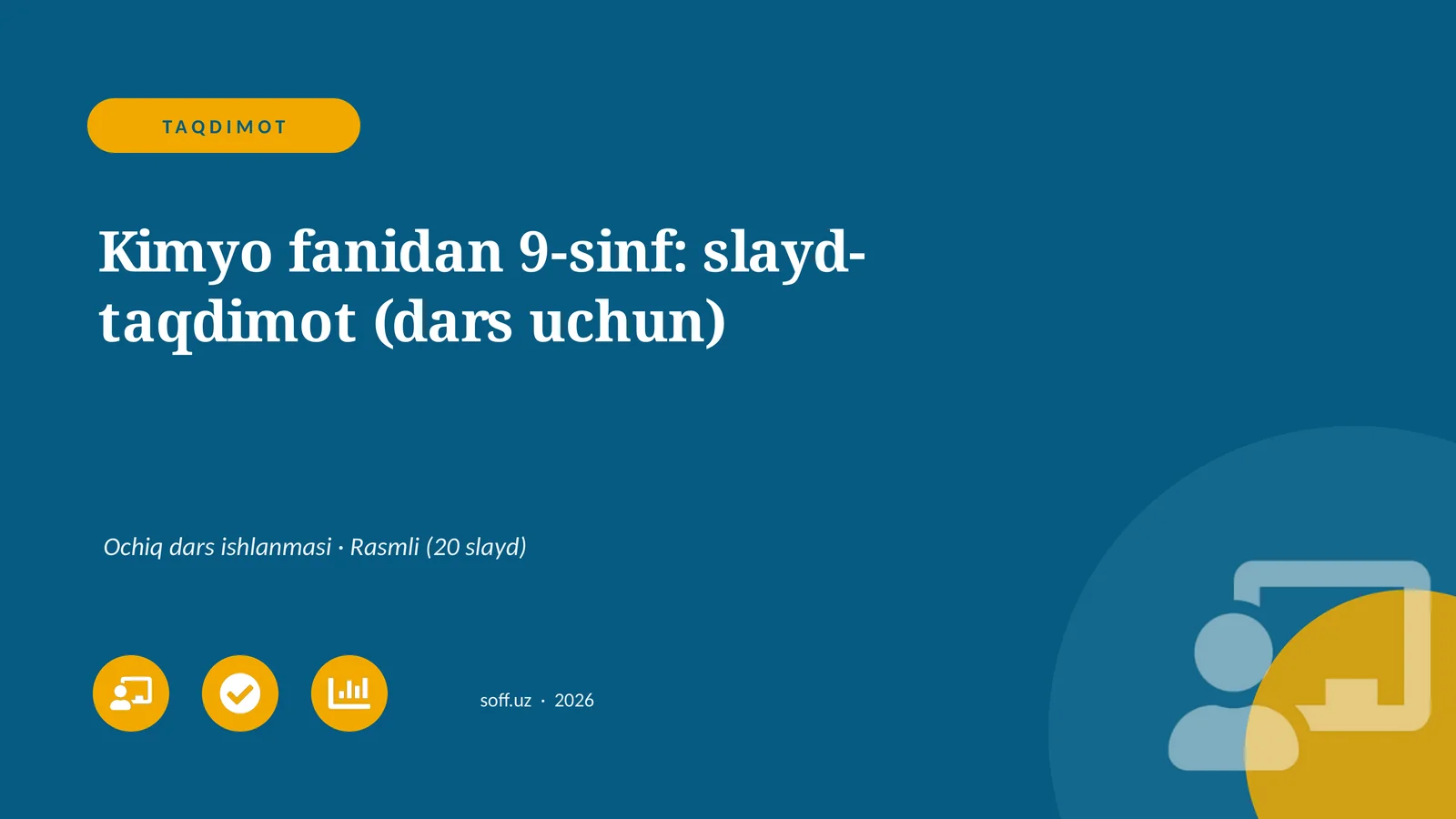 Kimyo fanidan 9-sinf: slayd-taqdimot (dars uchun)