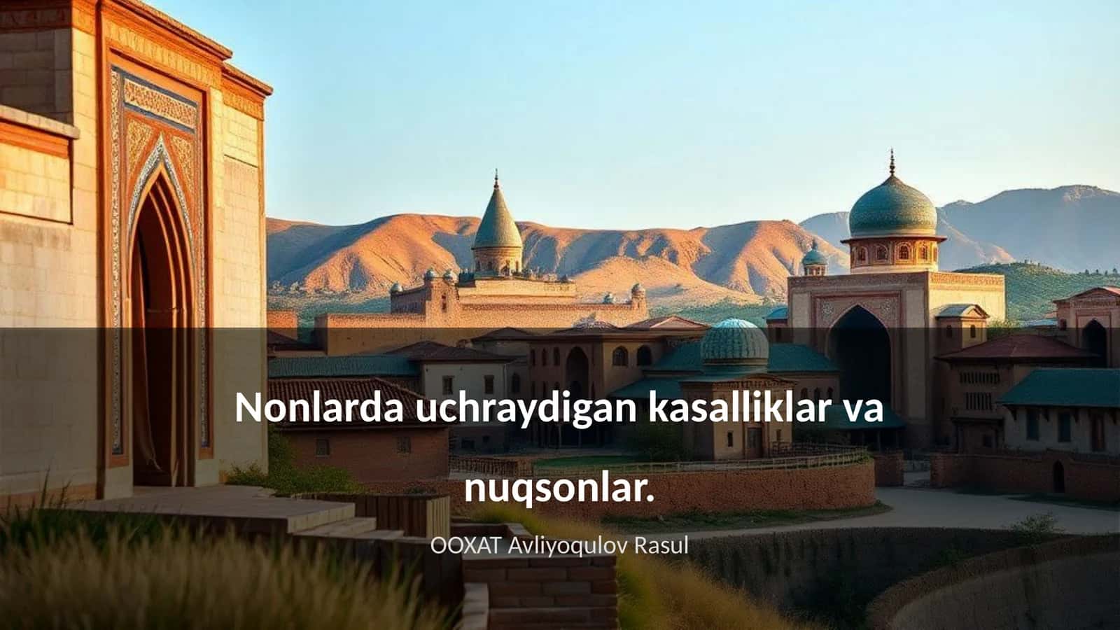 Nonlarda uchraydigan kasalliklar va nuqsonlar
