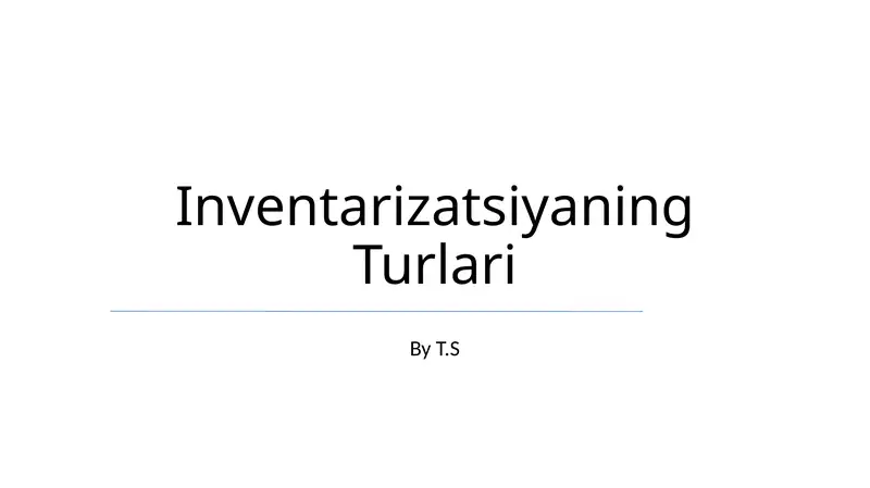 Xom ashyo inventarizatsiyasi