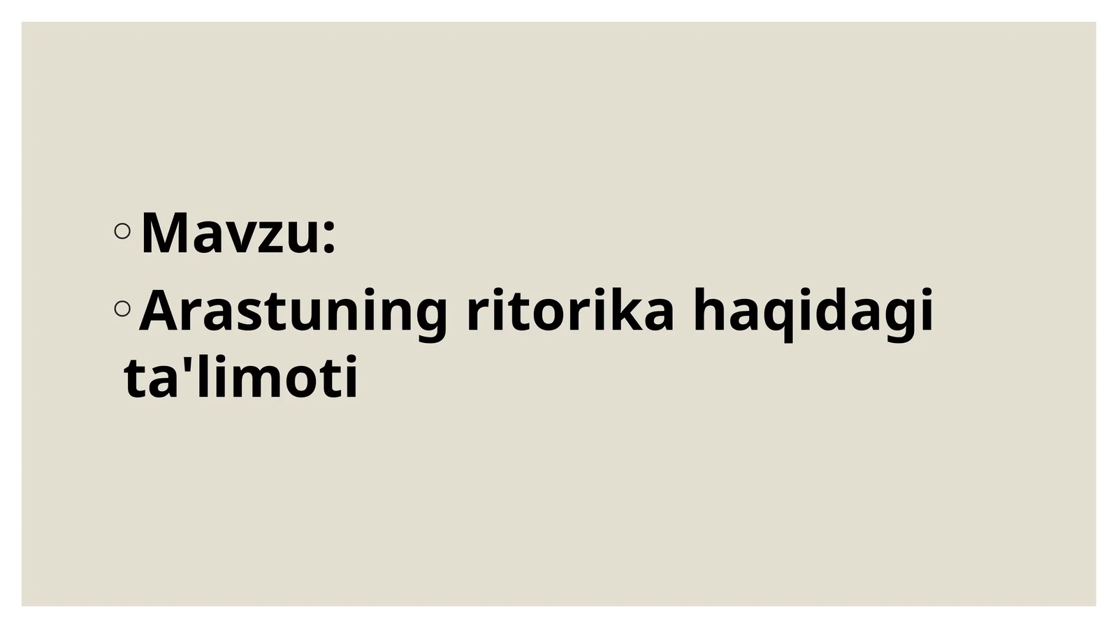 Arastuning ritorika haqidagi ta'limoti